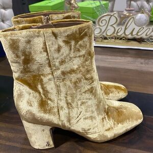 Sam Edelman Elegant Gold Velvet Boots